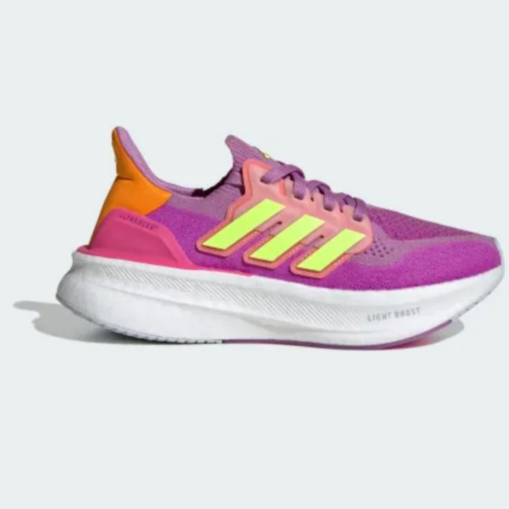 Adidas Ultraboost 5 Big Kids Running Shoes, Purple/Lemon. J Size 7 IH7596